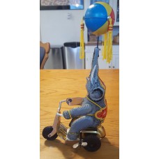ELEPHANT ON BIKE Tin Wind up Toy with original Box in New, working condition | made in Japan